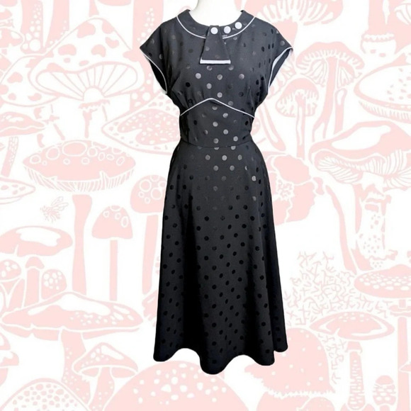 Stop Staring Polka Dot A-Line Dress, Black, Size Small, NWT